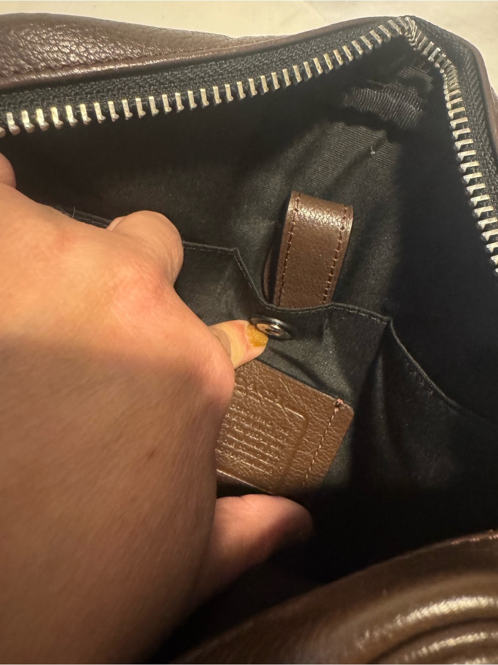 Leather Crossbody Bag in Dark Brown - Picture 6 of 6